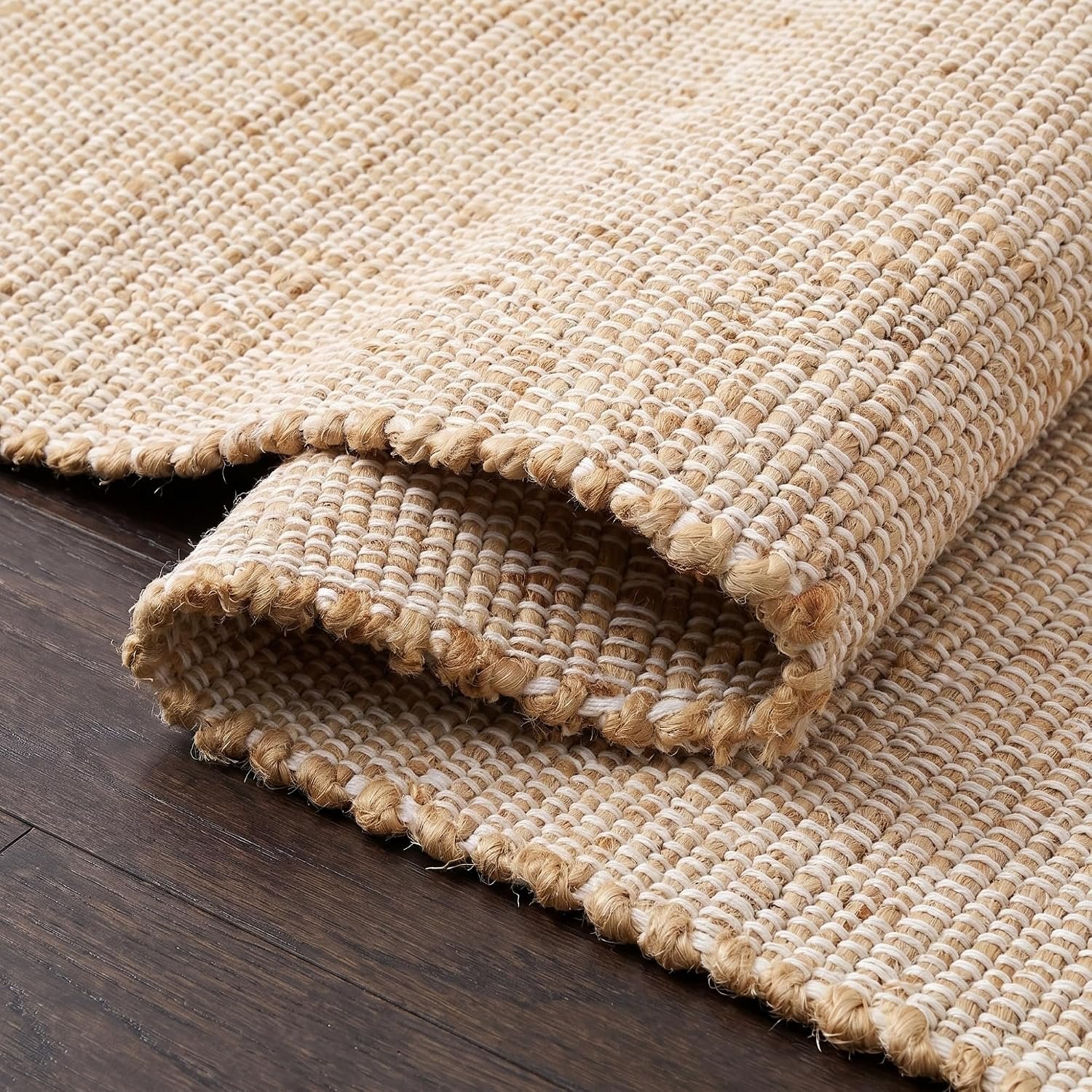 · REDEARTH · Jute Area Rug; Handwoven, Non-Shedding – 9′ x 12′