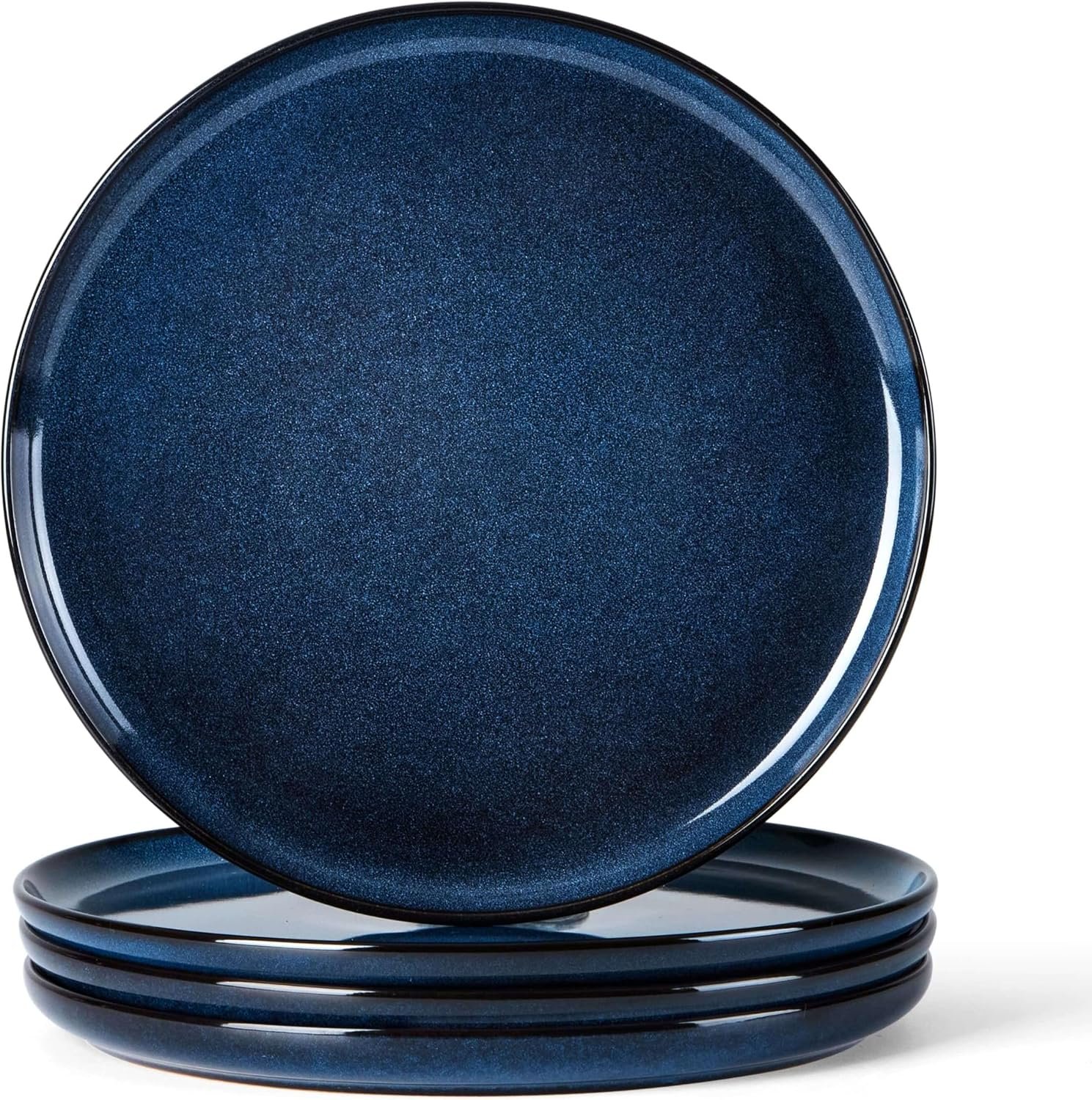 Herogo 4-Piece 10.43″ Ceramic Dinner Plates Set, Starry Blue