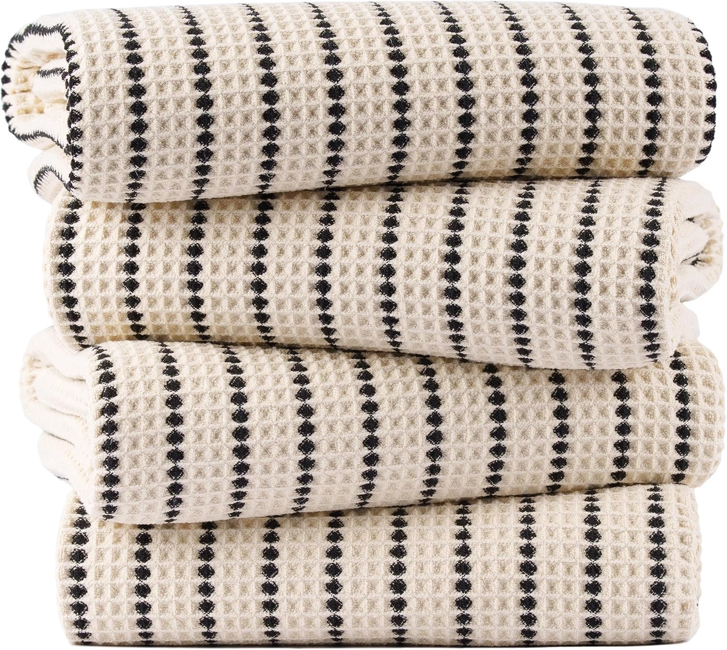 POLYTE 430 GSM Poly Blend Microfiber Quick Dry Waffle Bath Towel, 30×60 in