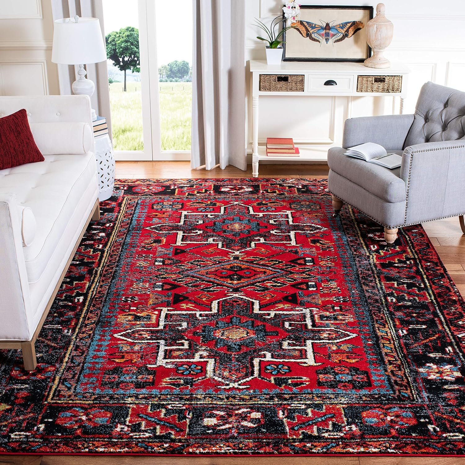 SAFAVIEH Vintage Hamadan Area Rug 8’x10′, Traditional Red & Multi VTH211A