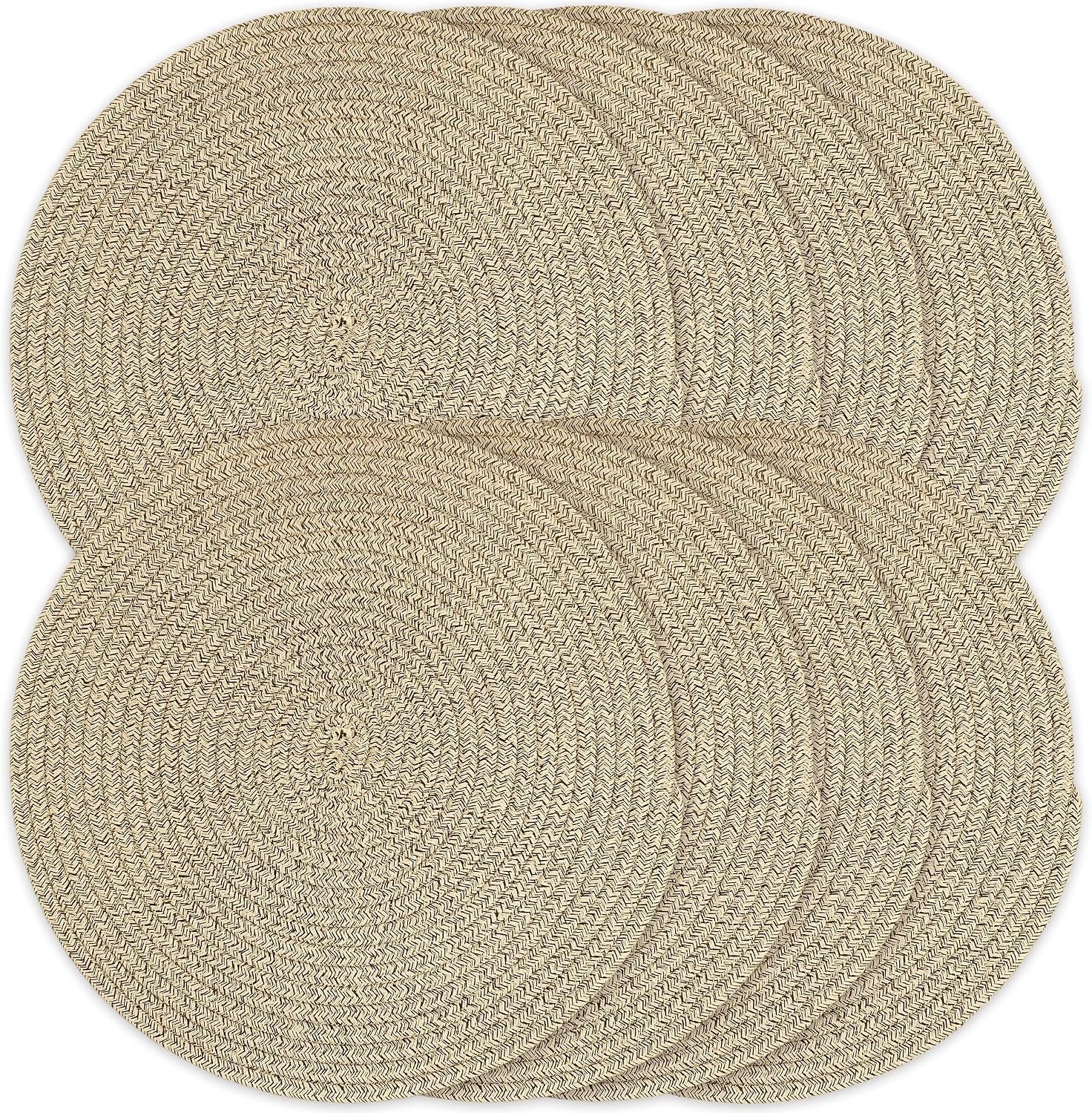 Kochorie Round Woven Placemats Set of 8,13 Inch Boho Placemats Table Mats Cotton Washable Trivets for Kitchen Dining Farmhouse Fall Thanksgiving Christmas Decoration Place Mat (Brown)